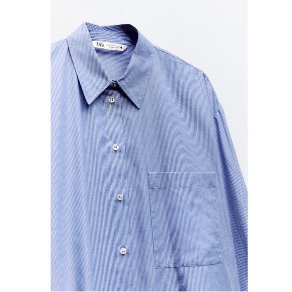 Zara Striped Women’s Menswear Style Poplin Shirt Small - Picture 3 of 16